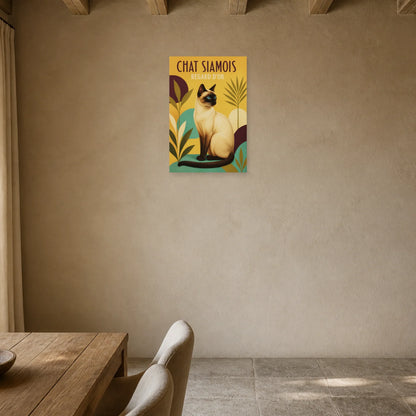 Affiche Chat Siamois – Regard d’Or dans une entrée ou un couloir - Art Virtuoso
