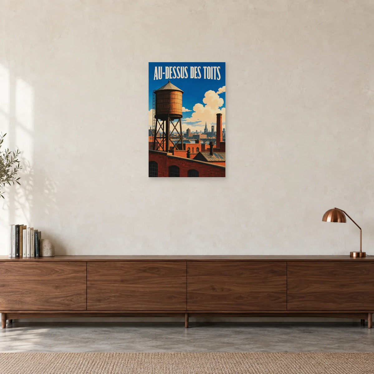 Affiche Château d’eau - Au-dessus des toits dans un bureau - Art Virtuoso