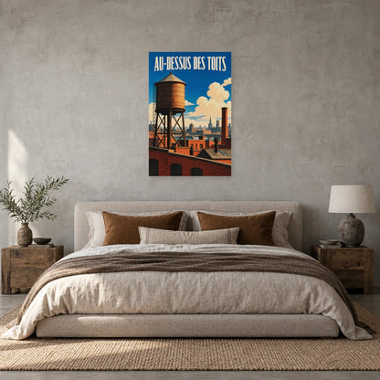 Affiche Château d’eau - Au-dessus des toits dans une chambre - Art Virtuoso