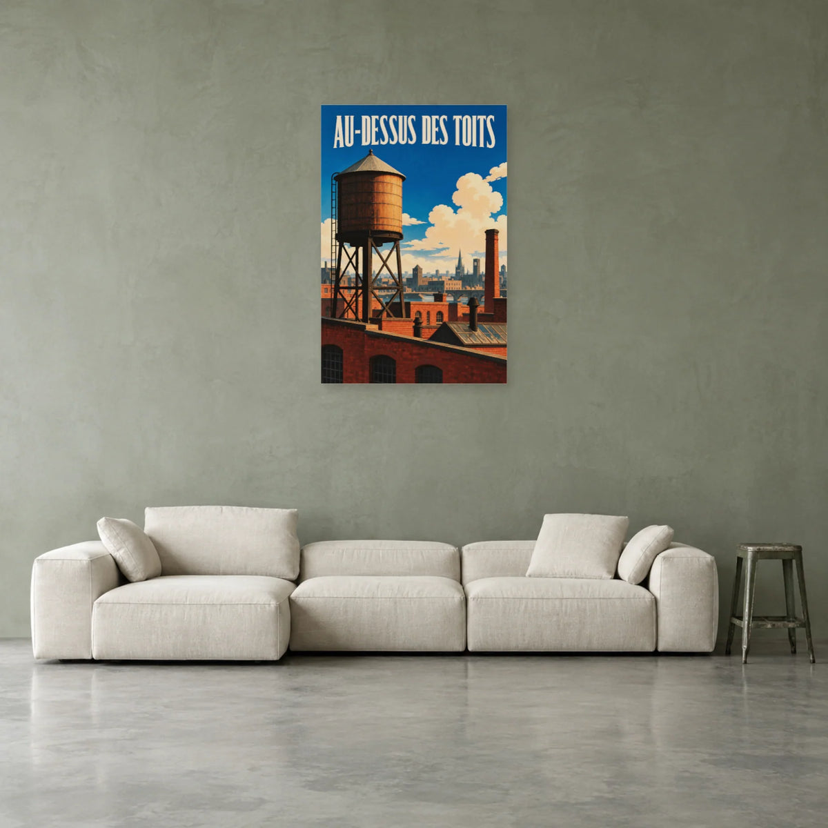 Affiche Château d’eau - Au-dessus des toits dans un salon - Art Virtuoso