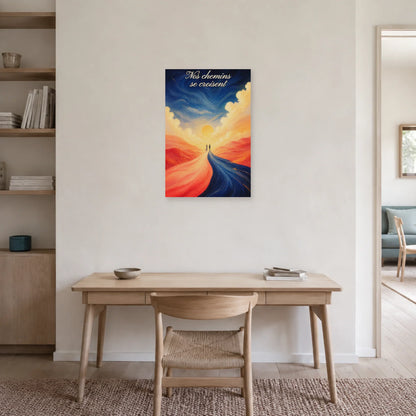 Affiche Nos chemins se croisent - Couple moderne dans un bureau - Art Virtuoso