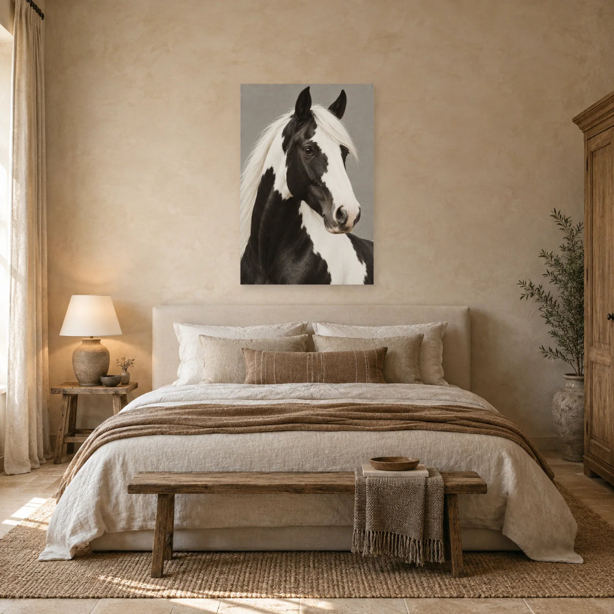 Affiche Cheval pie - Dualité dans une chambre - Art Virtuoso