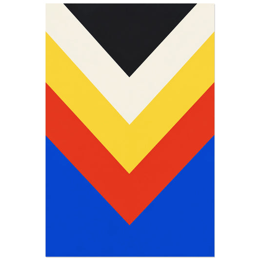 Affiche Chevrons - Cadence, illustration géométrique / aplats graphiques verticale, format 30 × 45 cm
