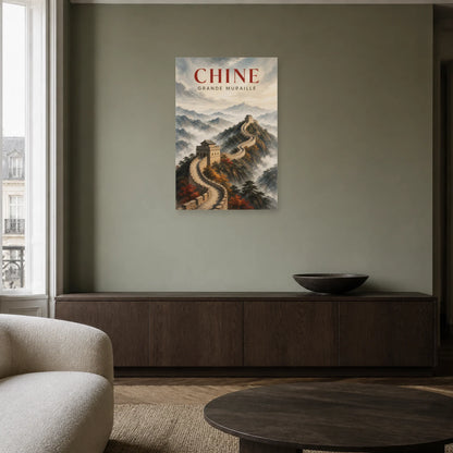 Affiche Chine – Grande Muraille dans un salon - Art Virtuoso