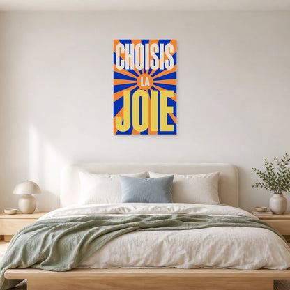 Affiche Choisis la joie – Soleil rayonnant dans une chambre - Art Virtuoso