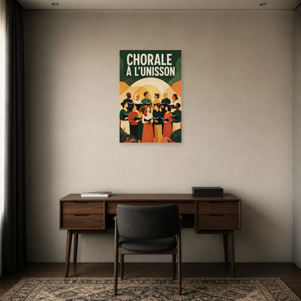 Affiche Chorale - A l unisson dans un bureau - Art Virtuoso
