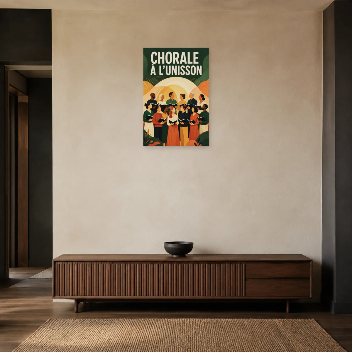 Affiche Chorale - A l unisson dans une entrée ou un couloir - Art Virtuoso