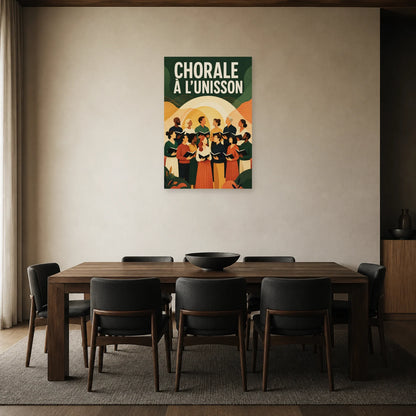Affiche Chorale - A l unisson dans une salle à manger - Art Virtuoso