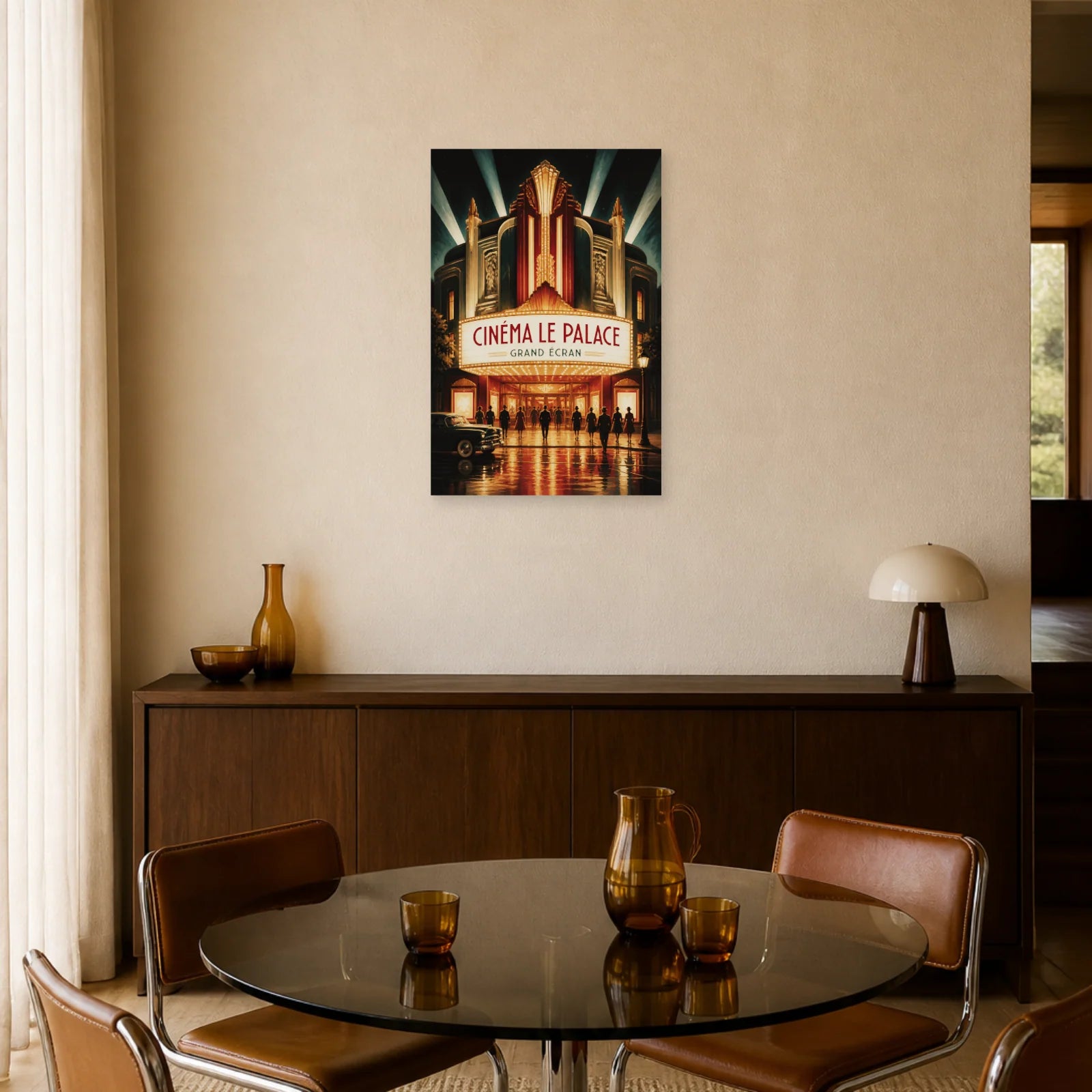 Affiche Cinéma le Palace – Grand Écran dans une salle à manger - Art Virtuoso