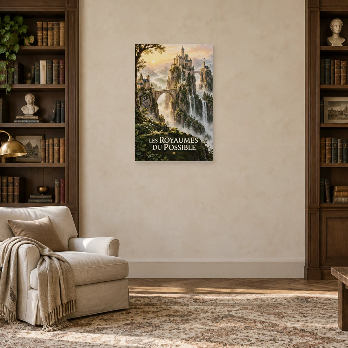 Affiche citadelle aux ponts voûtés dans un salon - Art Virtuoso