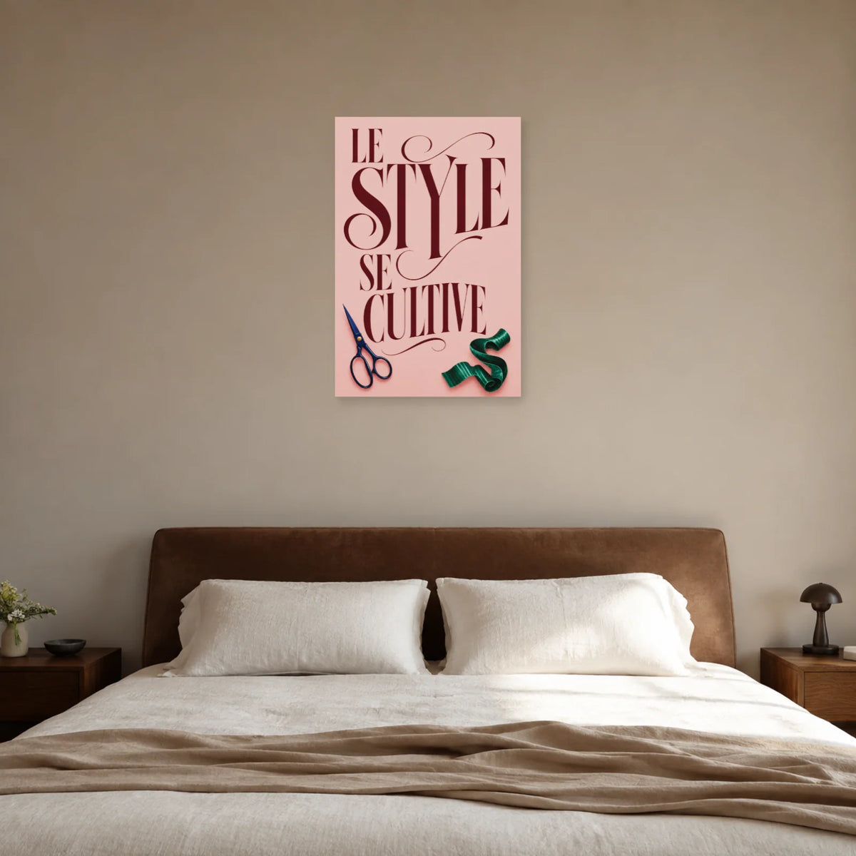 Affiche Citation mode, le style se cultive dans une chambre - Art Virtuoso