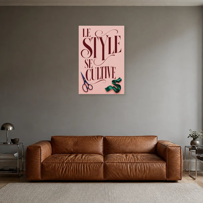 Affiche Citation mode, le style se cultive dans un salon - Art Virtuoso