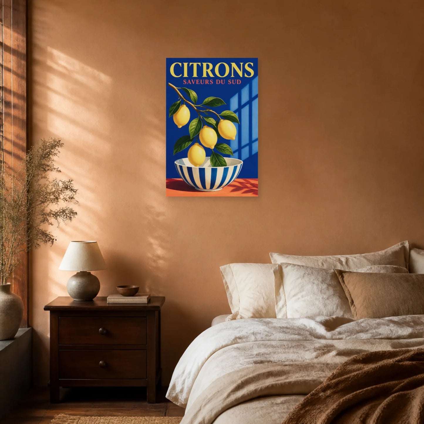 Affiche Citrons – Saveurs du Sud dans une chambre - Art Virtuoso