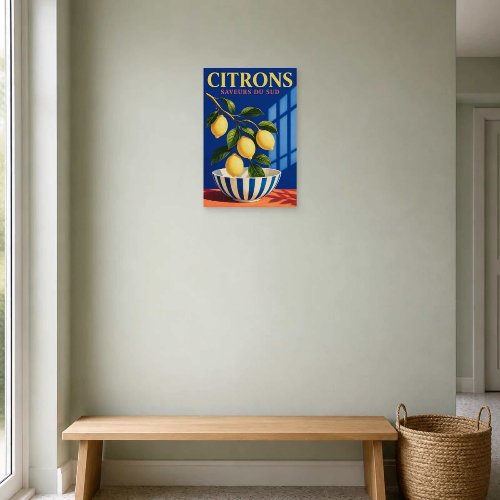 Affiche Citrons – Saveurs du Sud dans une entrée ou un couloir - Art Virtuoso