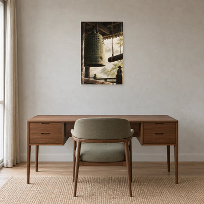 Affiche Cloche de temple - Résonance dans un bureau - Art Virtuoso