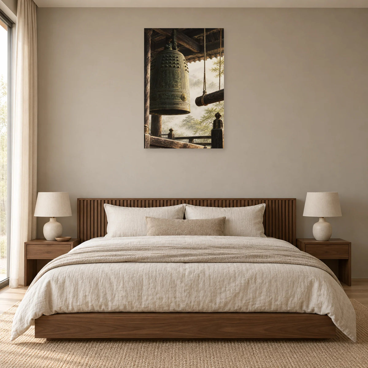 Affiche Cloche de temple - Résonance dans une chambre - Art Virtuoso