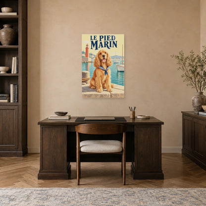 Affiche Cocker - Le pied marin dans un bureau - Art Virtuoso