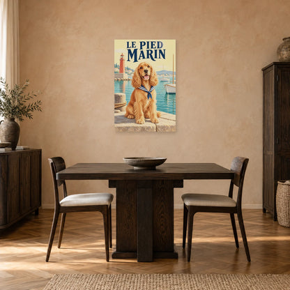 Affiche Cocker - Le pied marin dans une salle à manger - Art Virtuoso