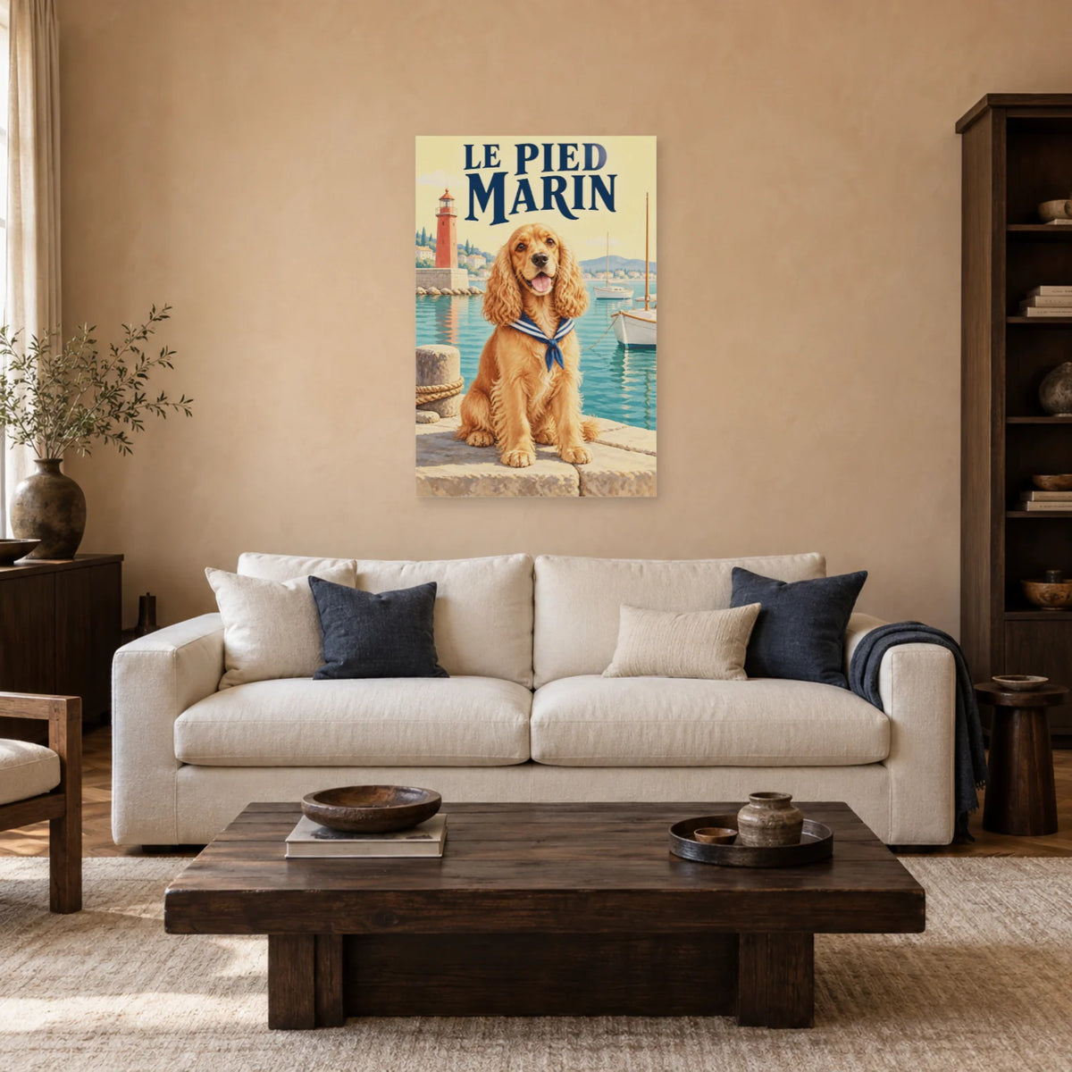 Affiche Cocker - Le pied marin dans un salon - Art Virtuoso