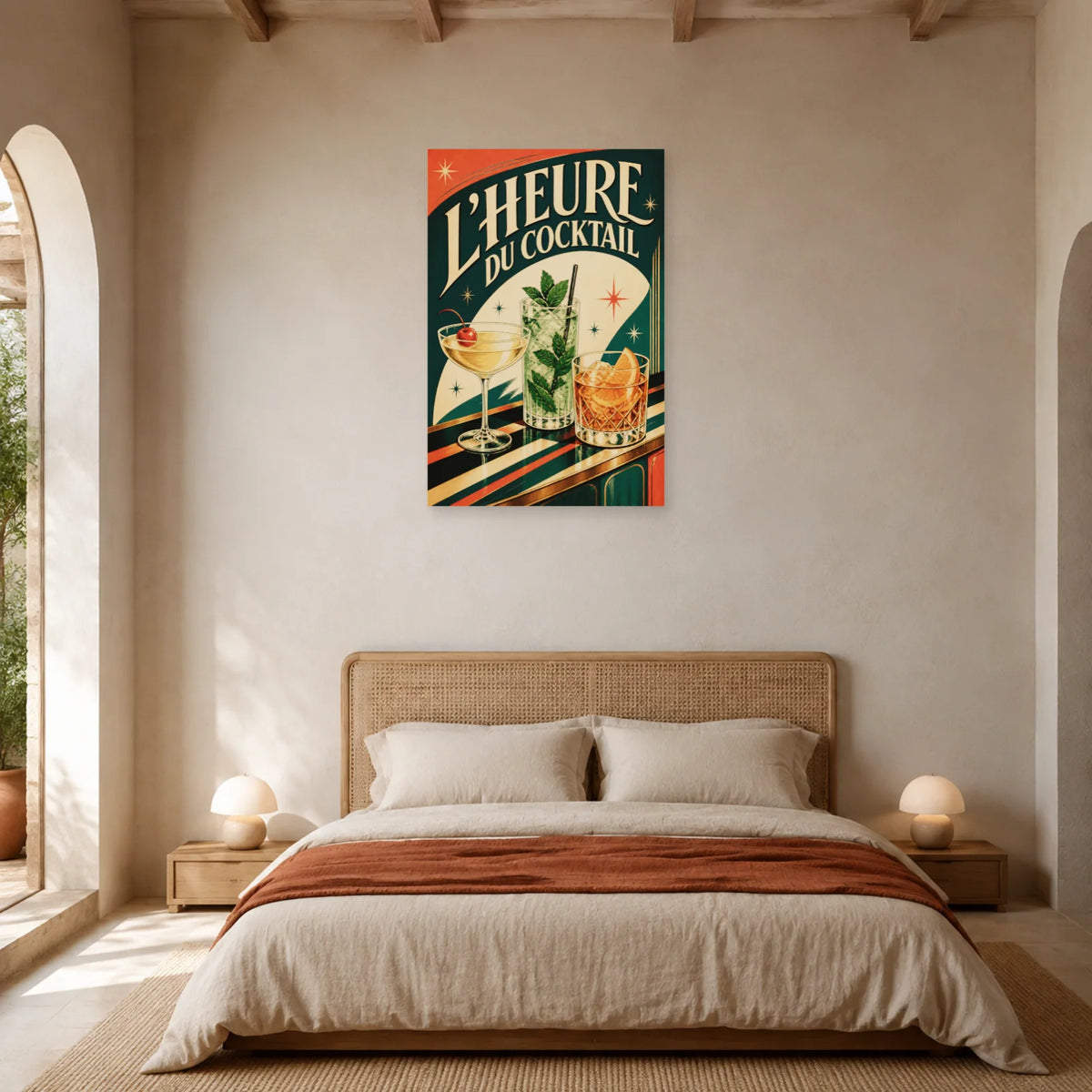 Affiche L'heure du cocktail dans une chambre - Art Virtuoso