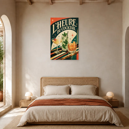 Affiche L'heure du cocktail dans une chambre - Art Virtuoso
