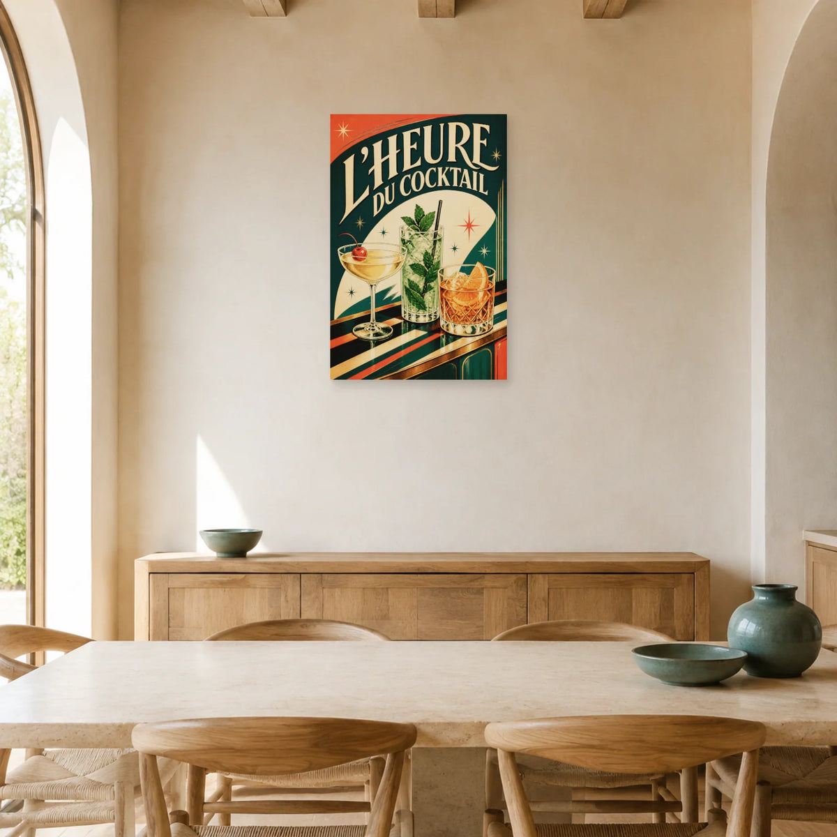 Affiche L'heure du cocktail dans une salle à manger - Art Virtuoso