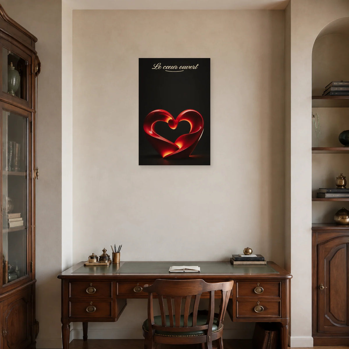Affiche Le cœur ouvert - Sculpture 3D dans un bureau - Art Virtuoso