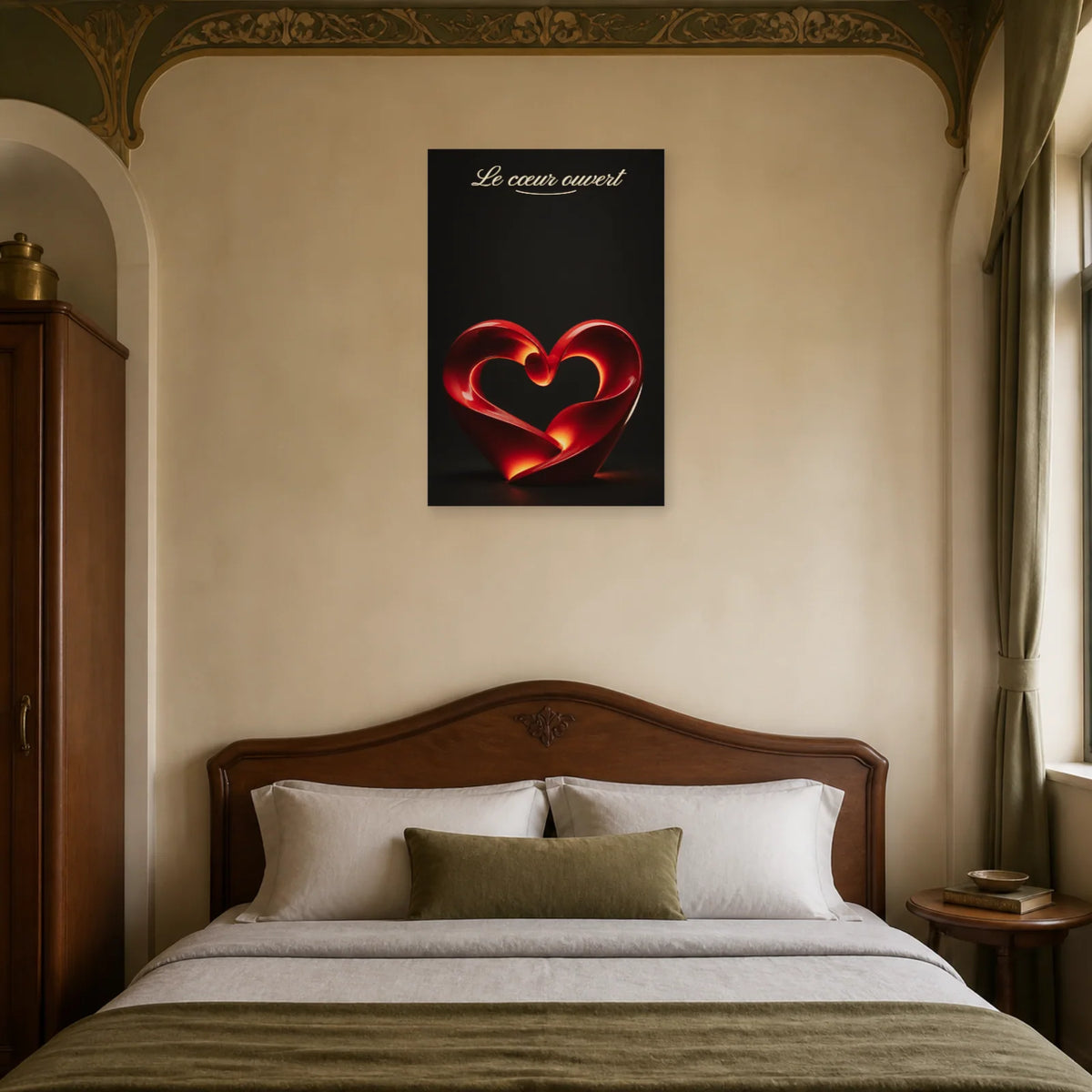 Affiche Le cœur ouvert - Sculpture 3D dans une chambre - Art Virtuoso