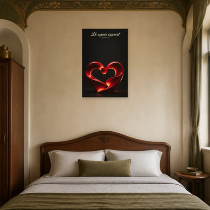 Affiche Le cœur ouvert - Sculpture 3D dans une chambre - Art Virtuoso