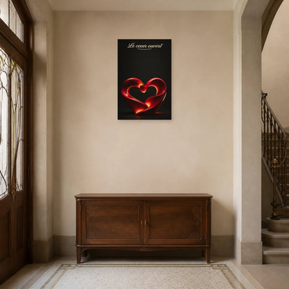 Affiche Le cœur ouvert - Sculpture 3D dans une entrée ou un couloir - Art Virtuoso