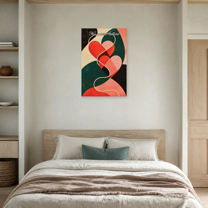 Affiche Nos cœurs battent - Cœur graphique dans une chambre - Art Virtuoso