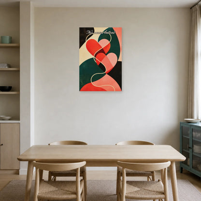 Affiche Nos cœurs battent - Cœur graphique dans une salle à manger - Art Virtuoso
