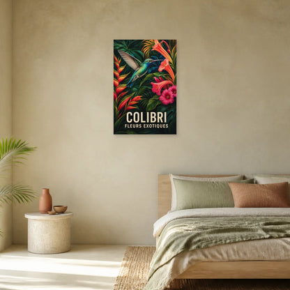 Affiche Colibri – Fleurs exotiques dans une chambre - Art Virtuoso