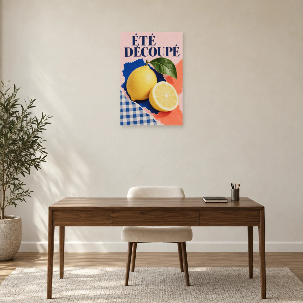 Affiche Collage citron - Été découpé dans un bureau - Art Virtuoso