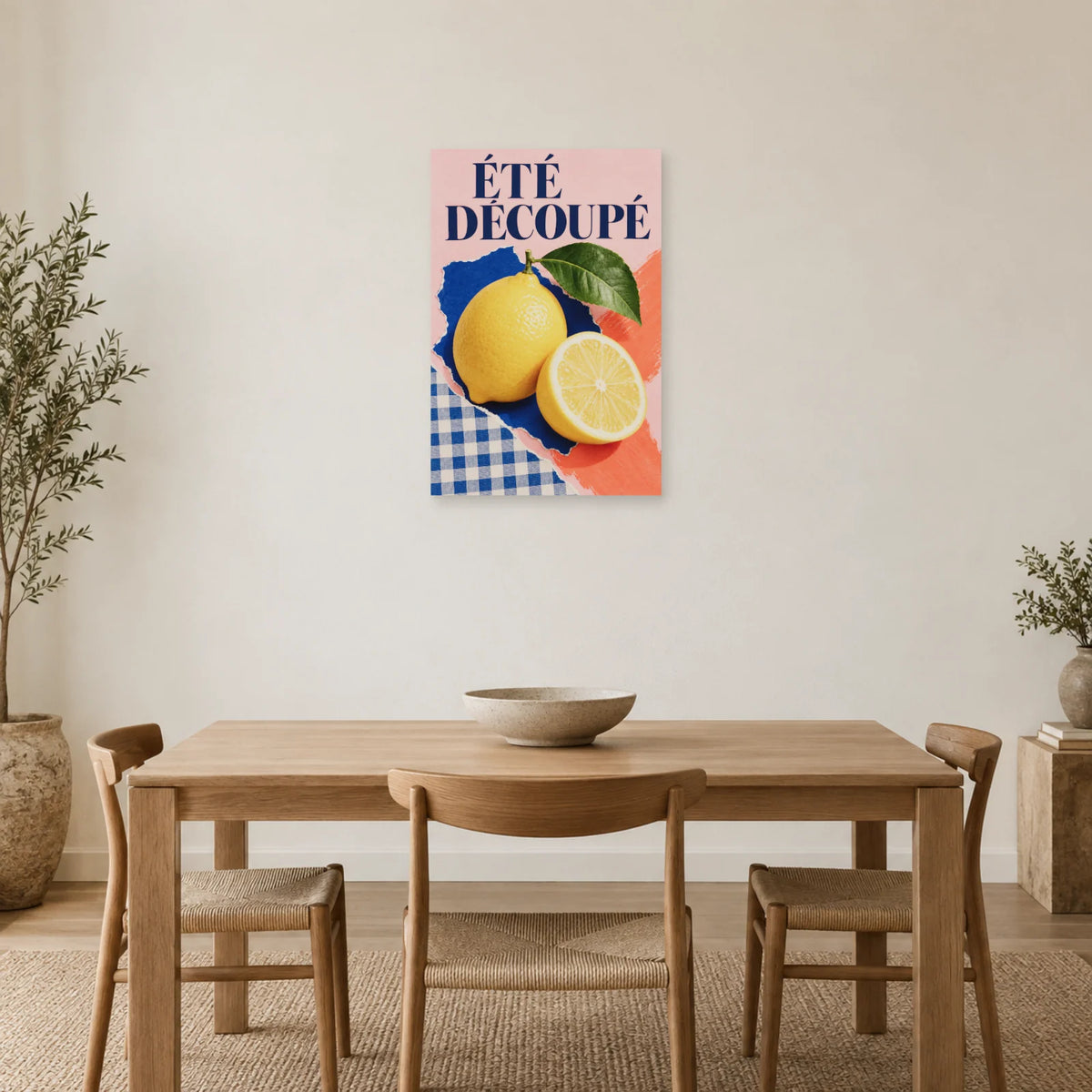 Affiche Collage citron - Été découpé dans une salle à manger - Art Virtuoso
