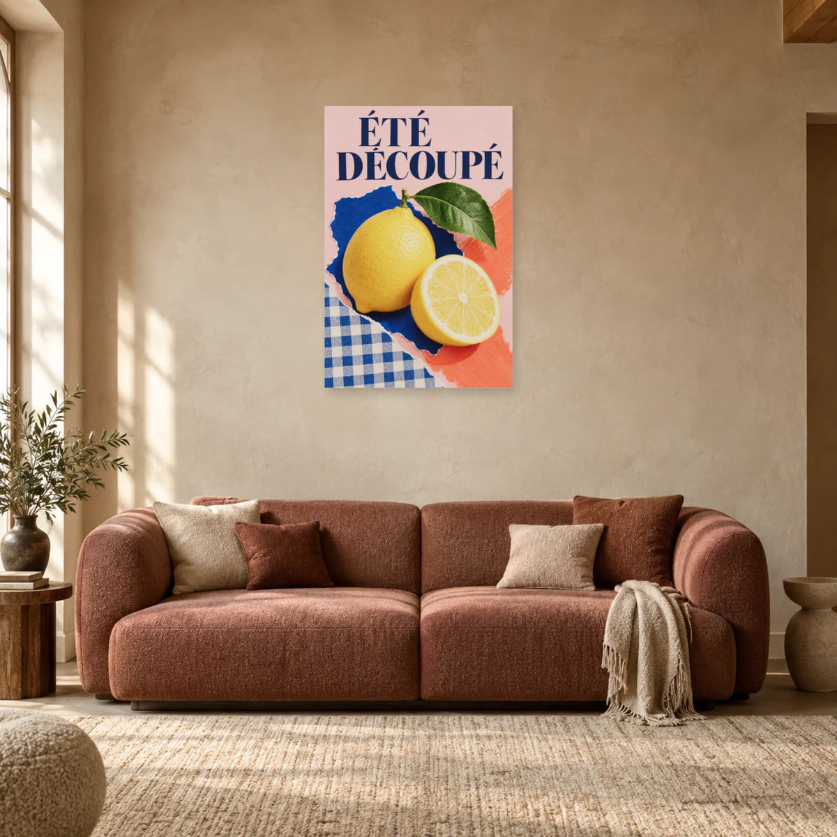 Affiche Collage citron - Été découpé dans un salon - Art Virtuoso