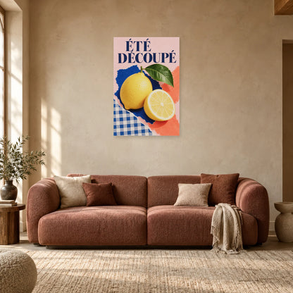 Affiche Collage citron - Été découpé dans un salon - Art Virtuoso