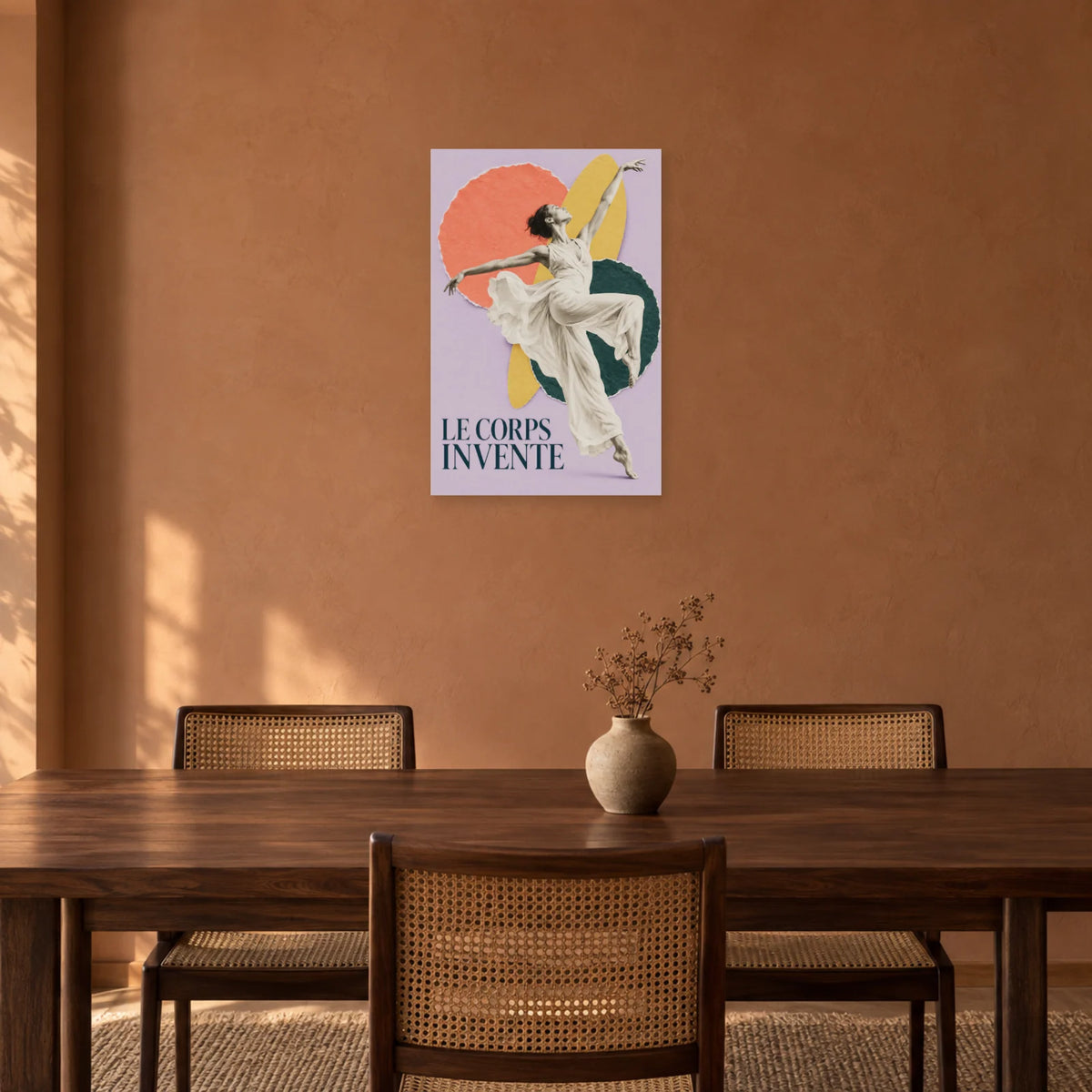 Affiche Collage danse - Le corps invente dans une salle à manger - Art Virtuoso