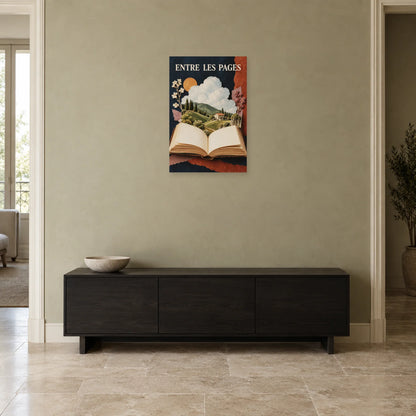 Affiche Collage livre - Entre les pages dans une entrée ou un couloir - Art Virtuoso