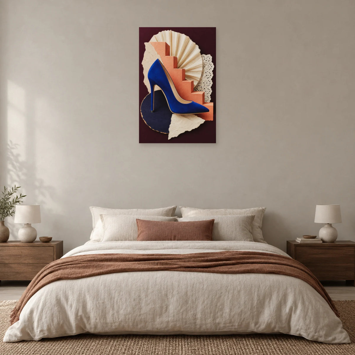 Affiche Collage mode - Lignes singulières dans une chambre - Art Virtuoso