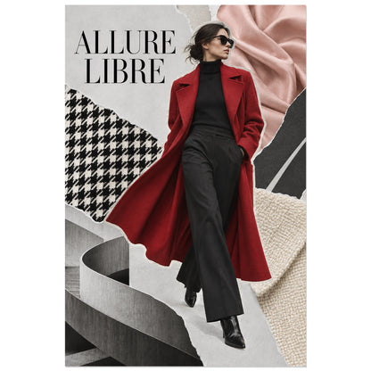 Affiche Collage mode - Allure libre, collage photographique / composition de mode / inspiration éditoriale verticale, format 60 × 90 cm