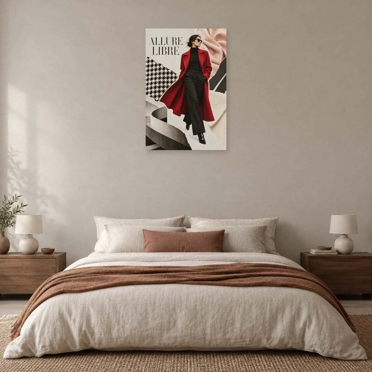 Affiche Collage mode - Allure libre dans une chambre - Art Virtuoso
