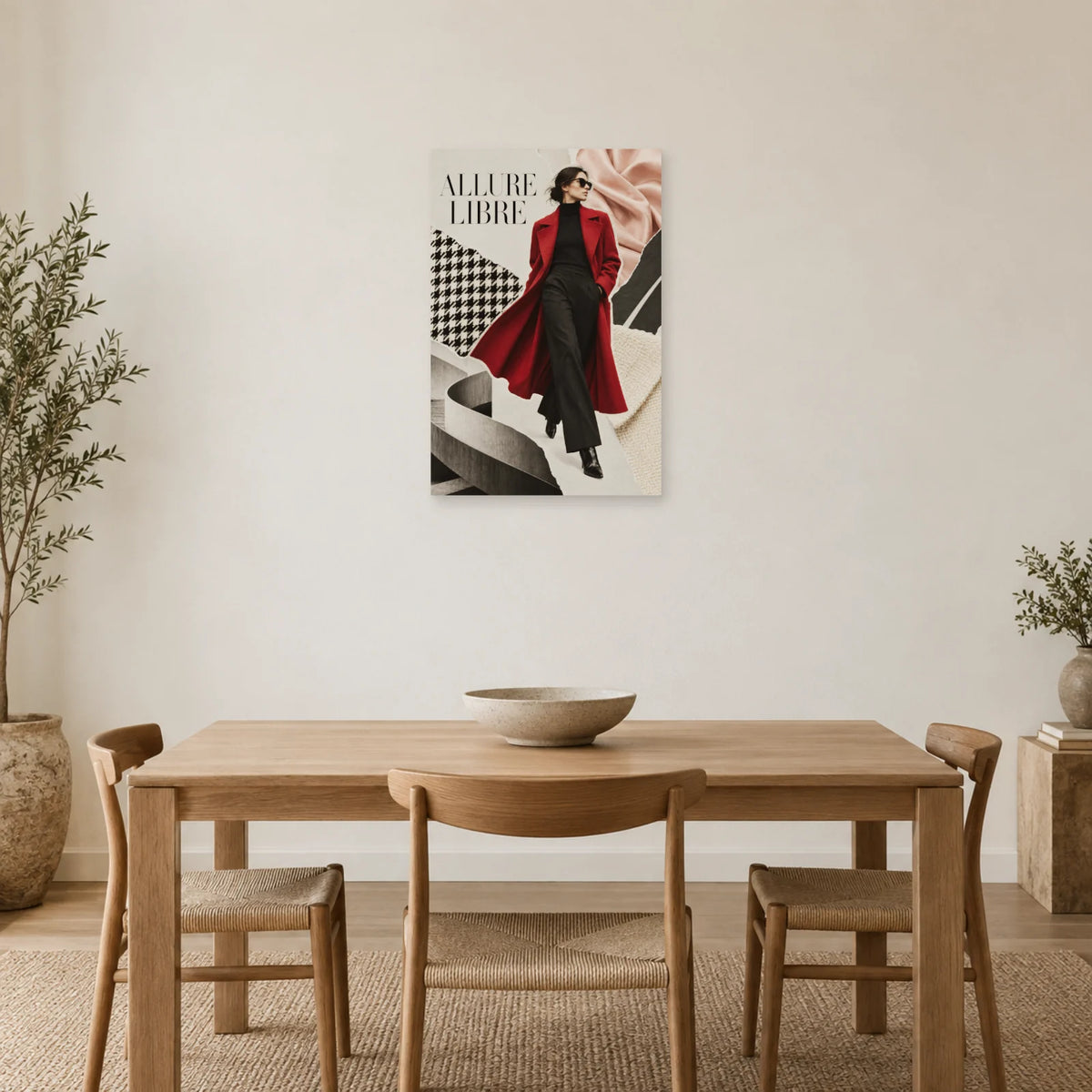 Affiche Collage mode - Allure libre dans une salle à manger - Art Virtuoso