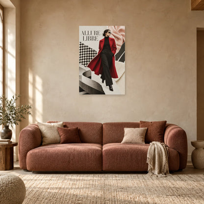 Affiche Collage mode - Allure libre dans un salon - Art Virtuoso