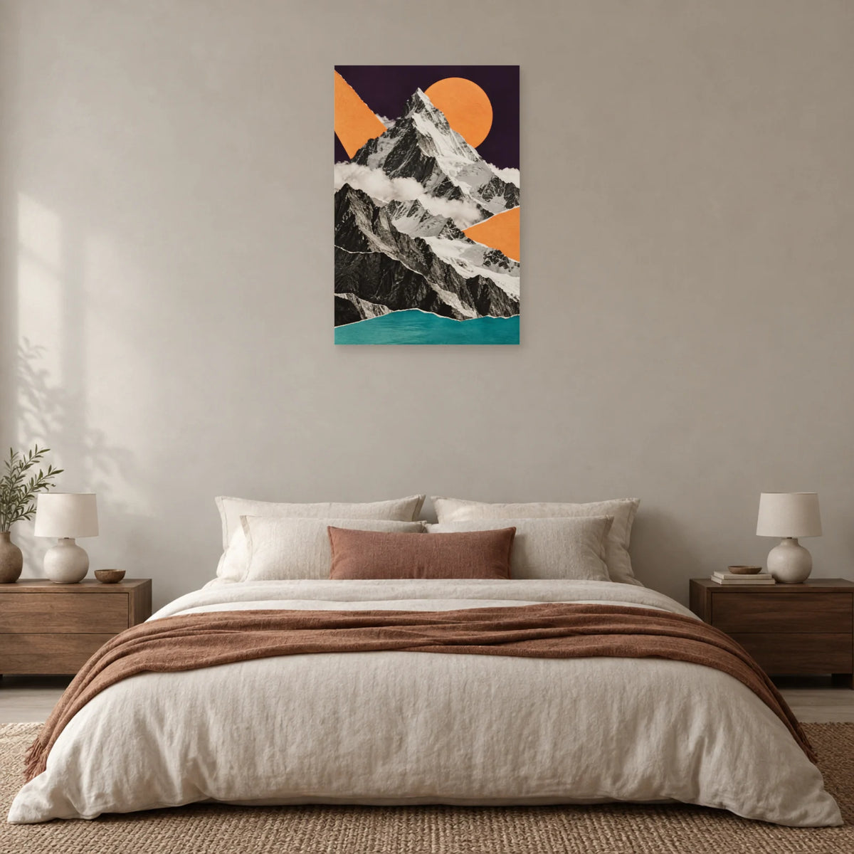 Affiche Collage montagne - Fragments d’altitude dans une chambre - Art Virtuoso