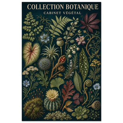 Affiche Collection Botanique – Cabinet Végétal, illustration éditoriale verticale, format 30 × 45 cm