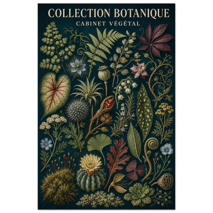 Affiche Collection Botanique – Cabinet Végétal, illustration éditoriale verticale, format 60 × 90 cm