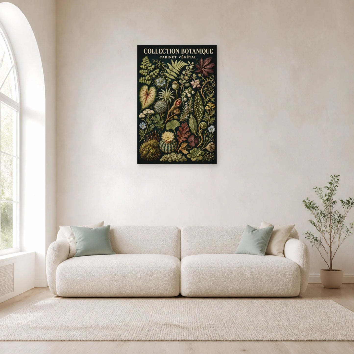 Affiche Collection Botanique – Cabinet Végétal dans un salon - Art Virtuoso