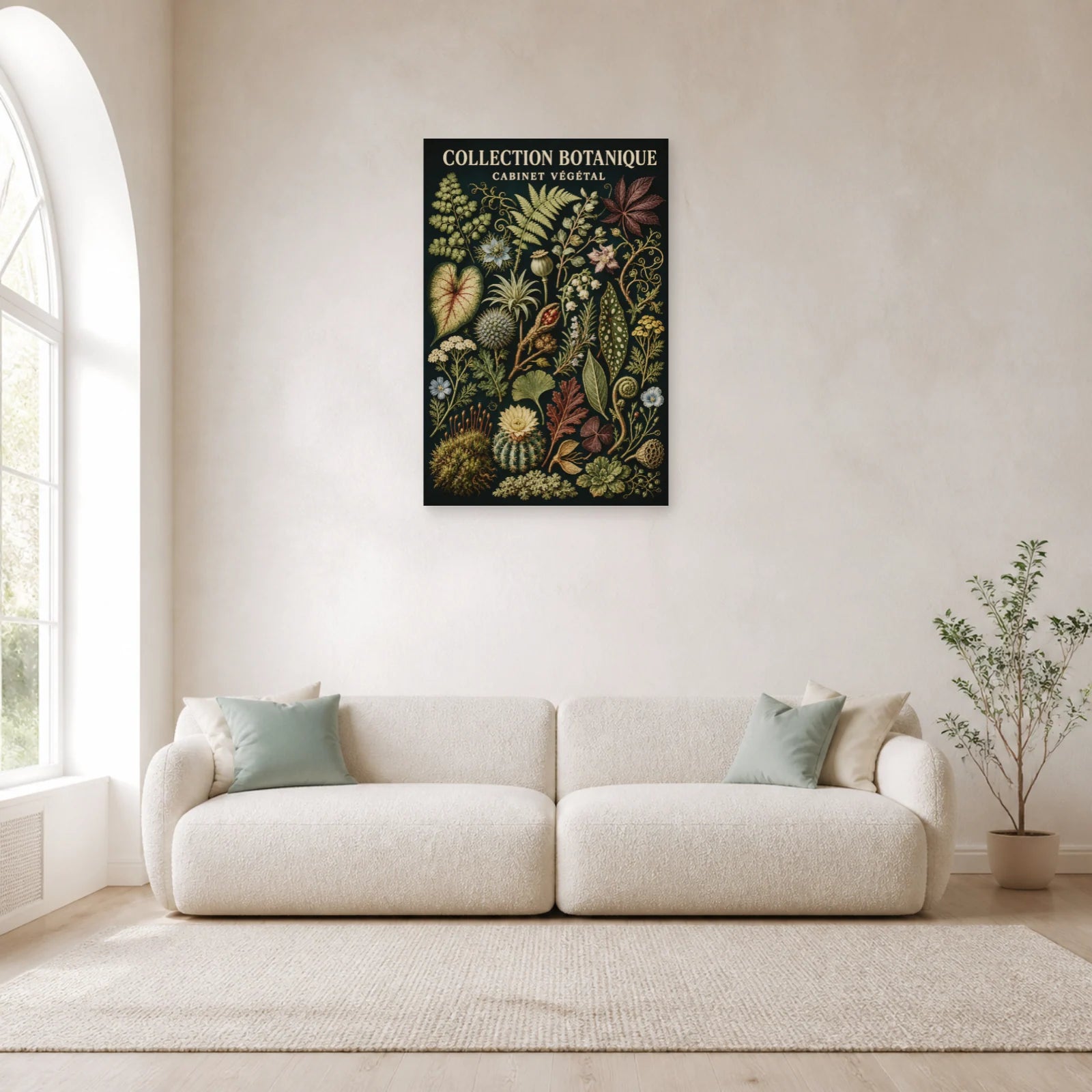 Affiche Collection Botanique – Cabinet Végétal dans un salon - Art Virtuoso
