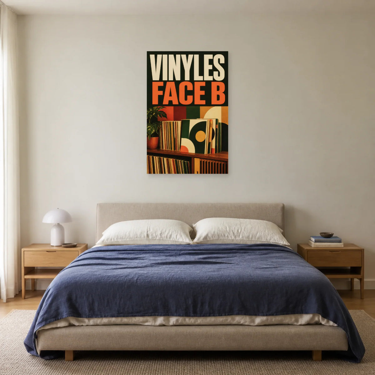 Affiche Collection de vinyles – Face B dans une chambre - Art Virtuoso